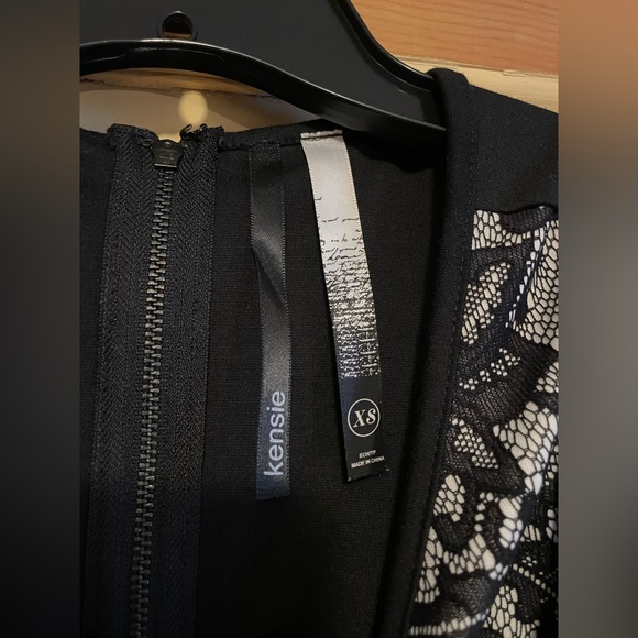 Kensie Black Sleeveless Cocktail Dress with Lace Top Size XS - Picture 3 of 4